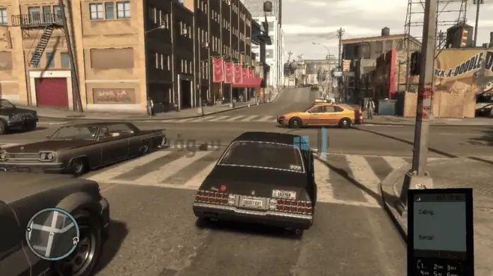 صورة ترويجية للعبة GTA 4، تضم شخصيات شهيرة ومناظر طبيعية حضرية من اللعبة التي تدور أحداثها في عام 2025.