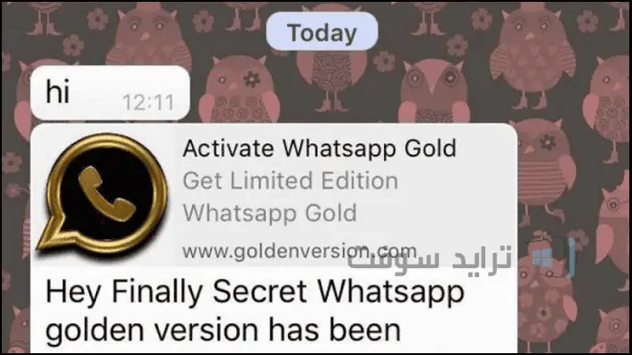 واجهة WhatsApp Gold للكمبيوتر الشخصي تعرض ميزات المراسلة والتصميم سهل الاستخدام على شاشة الكمبيوتر