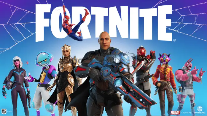 مشهد نابض تحميل لعبة فورت نايت للكمبيوتر يضم شخصيات ملونة تقاتل في مشهد ديناميكي متحرك.
