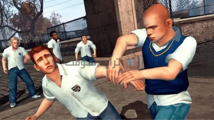 لقطة شاشة تحميل لعبة Bully"، والتي تظهر فيها الشخصية الرئيسية في بيئة مدرسية.