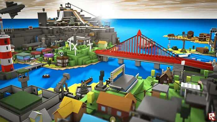 إعداد كمبيوتر للألعاب يتميز تحميل لعبة Roblox للكمبيوتر، ويعرض رسومات نابضة بالحياة وطريقة لعب غامرة على الشاشة.