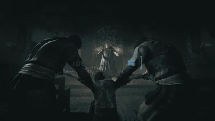 صورة غلاف لعبة Outlast 2025 تظهر مشهدًا مظلمًا ومخيفًا مع شخصية مظلمة في المقدمة.